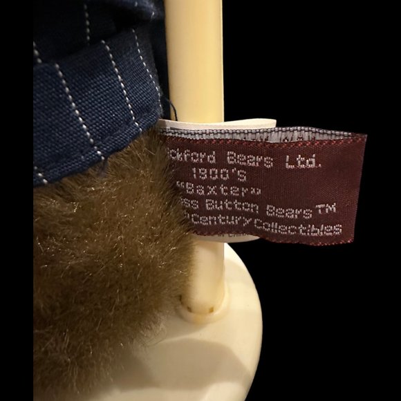 Vintage Brass Button Bears Baxter 20th Century Collectibles with Stand 14” - Picture 5 of 8